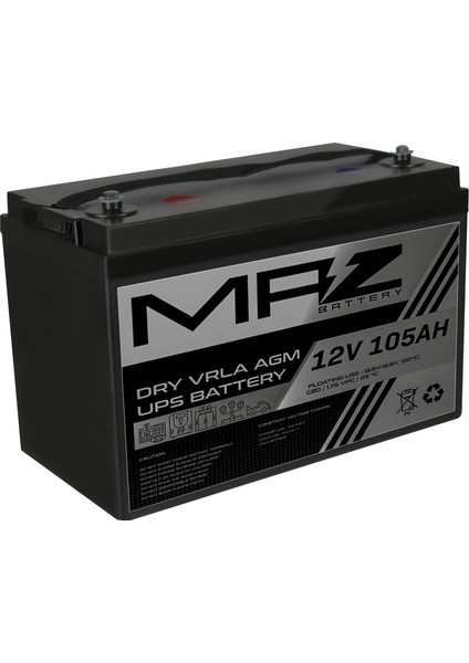 12 Volt 105 Amper (Ah) Kuru Agm Vrla Ups Akü Yeni Üretim