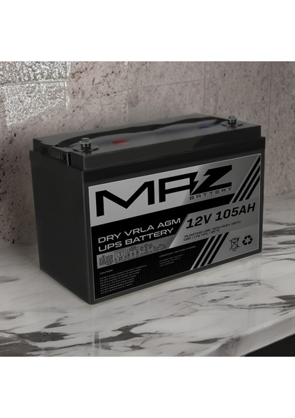 12 Volt 105 Amper (Ah) Kuru Agm Vrla Ups Akü Yeni Üretim