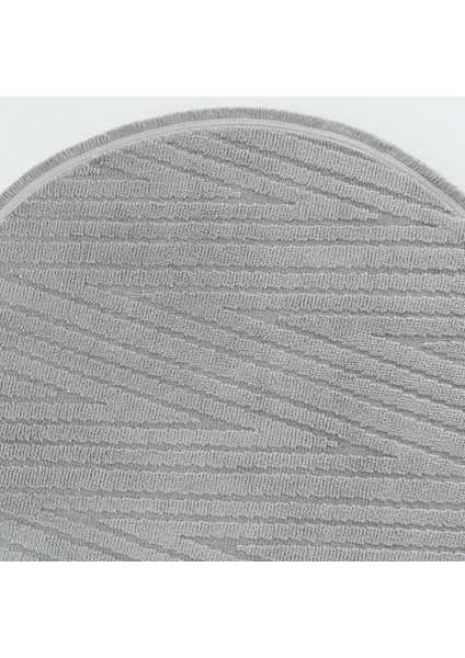 Newyork 3107 Gri Yumuşak Tuşe Halı Kilim Salon Koridor Kesme Yolluk Yuvarlak Dokuma Makine Halısı
