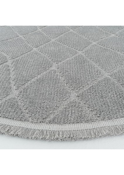 Newyork 3111 Gri Yumuşak Halı Kilim Salon Koridor Kesme Yolluk Yuvarlak Dokuma Makine Halısı
