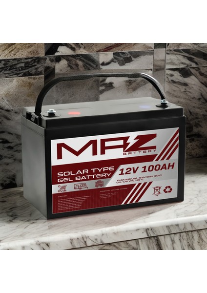 Maz Akü 12 Volt 100 Amper Solar Jel Akü 12V 100AH (Yeni Üretim)