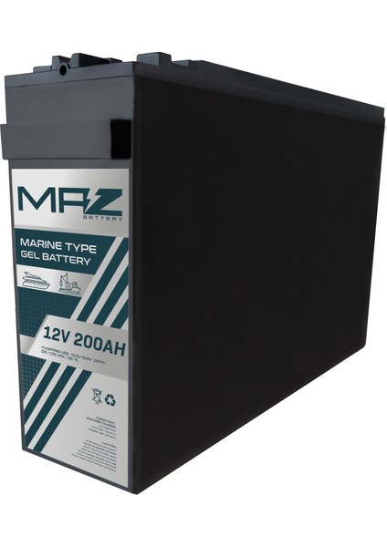 12 Volt 200 Amper Marine Jel Akü 12V 200AH (Yeni Üretim)