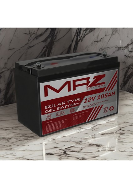 12 Volt 105 Amper Solar Jel Akü 12V 105AH (Yeni Üretim)