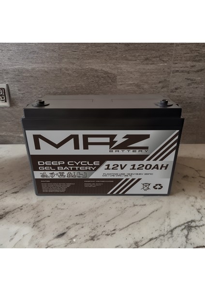 Maz Akü 12 Volt 120 Amper Deep Cycle Jel Akü 12V 120AH Yeni Ürün