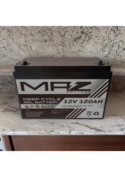 Maz Akü 12 Volt 120 Amper Deep Cycle Jel Akü 12V 120AH Yeni Ürün