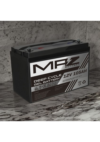 12 Volt 105 Amper Deep Cycle Jel Akü 12V105AH Yeni Üretim modelleri