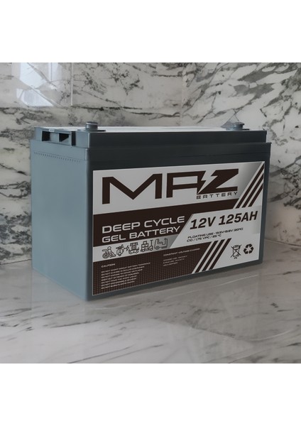 12 Volt 125 Amper Deep Cycle Jel Akü 12V 125AH Yeni Ürün