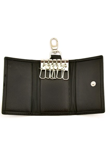 Unisex Siyah Hakiki Kuzu Derisi Soft Doku Kancalı Çoklu Anahtarlık tul165 fırsatları