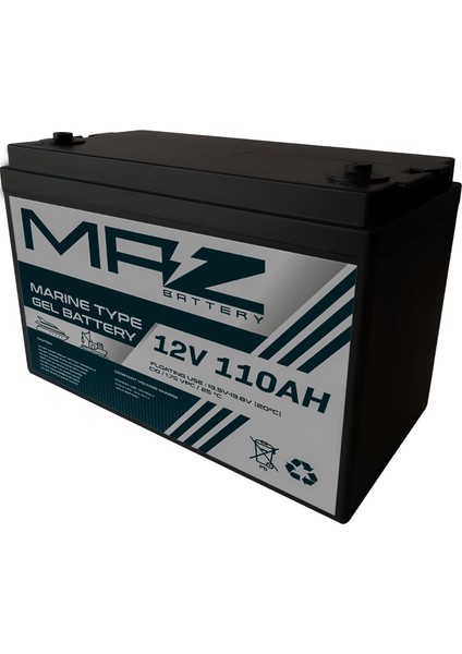 12 Volt 110 Amper Marine Jel Akü 12V 110AH (Yeni Üretim)