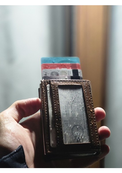 Siyah Deri Mekanizmalı Otomatik Kızaklı Kartlık Cüzdan modelleri