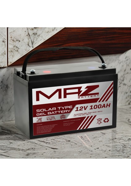 Maz Akü 12 Volt 100 Amper Solar Jel Akü 12V 100AH (Yeni Üretim)