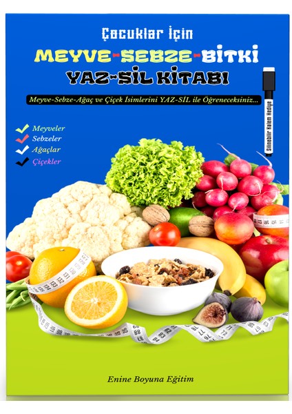 Meyve, Sebze, Bitki Yaz - Sil Kitabı