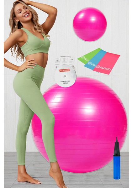 Tekno Trust Pilates Topu 8 Li Pilates Seti Plates Takımı Pilates Topu 3 Lü Direnç Lastiği Hafif Orta Sert Band fırsatları