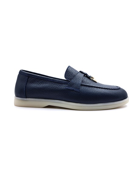 SV040 Deri Kadın Günlük Lacivert Loafer Ayakkabı modelleri
