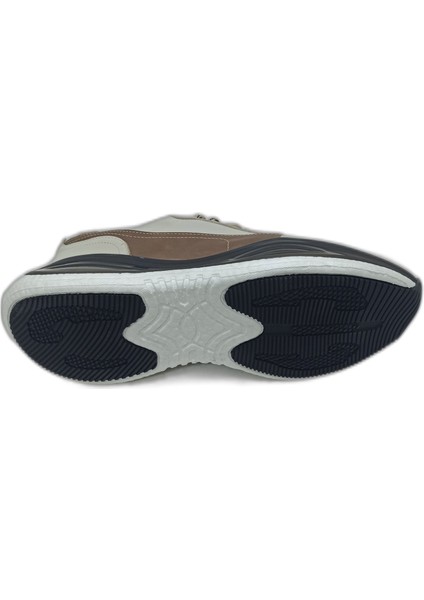 Bej Yeşil Deri Erkek Sneaker Spor Ayakkabı
