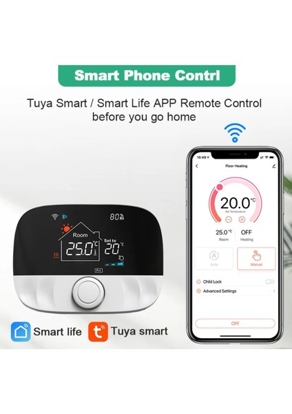 Tuyam Smart Tuya Destekli Akıllı 3A Mükemmel kombi termostatı