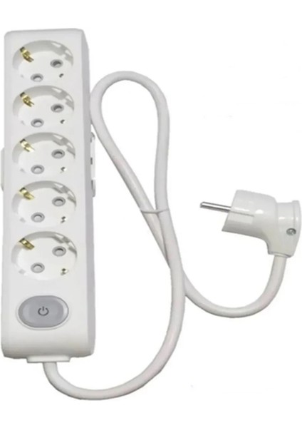 Multi-Let 5'li 1 Metre Anahtarlı Topraklı Çocuk Korumalı Kablolu Grup Priz (3x2.5 Ttr Tam Bakır Kalın Kablolu)