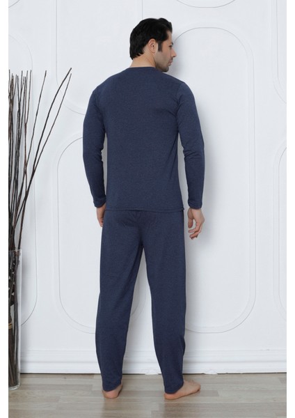 Flk 8000 Penye Erkek Süprem Yazlık Mevsimlik Uzun Kollu Pijama Takımı