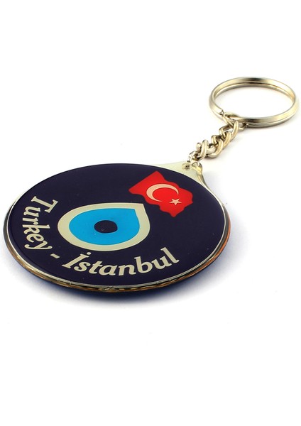Nazar Boncuk Temalı Istanbul Yazılı Anahtarlık ''newlifepromosyon'' MDL160