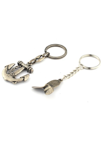 2'li Eskitme 3D Pervane ve Çapa Tasarımlı Anahtarlık ''newlifepromosyon'' MDL458