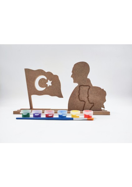 23 Nisan Ulusal Egemenlik ve Çocuk Bayramı Ahşap Boyama Seti (Türk Bayrağı- Atatürk Silüet) fiyatları