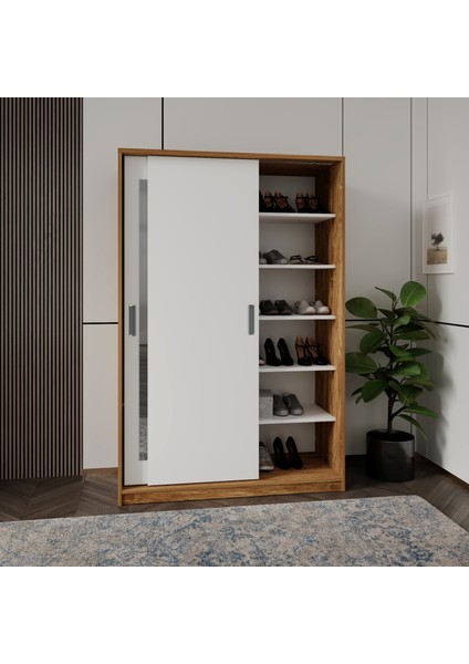 Başak 2 Kapaklı 8 Bölmeli Bambu Detaylı Dolap modelleri