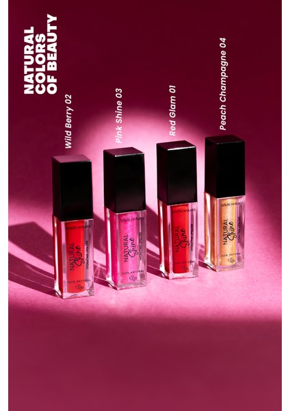 Nemlendirici Lipgloss Red Glam 01 Dudak Parlatıcısı %100 Doğal