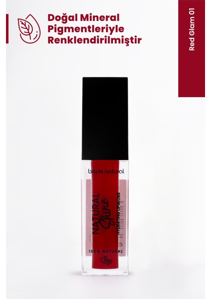 Nemlendirici Lipgloss Red Glam 01 Dudak Parlatıcısı %100 Doğal