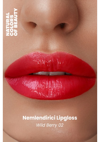 Nemlendirici Lipgloss Wild Berry 02 Dudak Parlatıcısı %100 Doğal