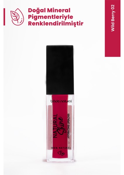 Nemlendirici Lipgloss Wild Berry 02 Dudak Parlatıcısı %100 Doğal