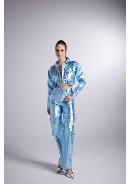 Varak Kaplama Kargo Cepli Millen Pantolon Mavi modelleri