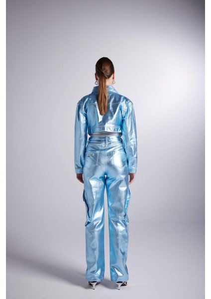 Varak Kaplama Kargo Cepli Millen Pantolon Mavi