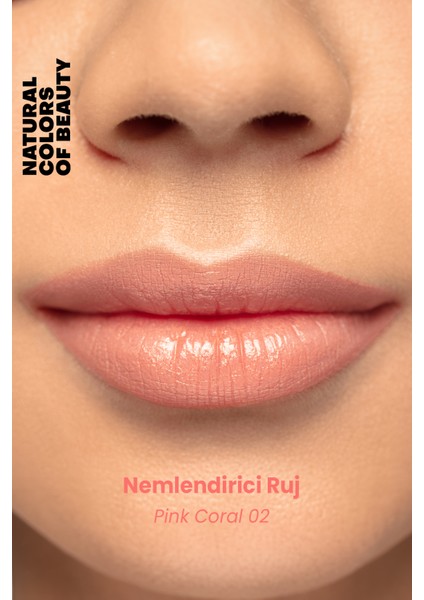 Nemlendirici Ruj Pink Coral 02 %100 Doğal