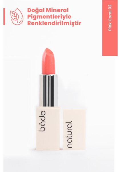 Nemlendirici Ruj Pink Coral 02 %100 Doğal