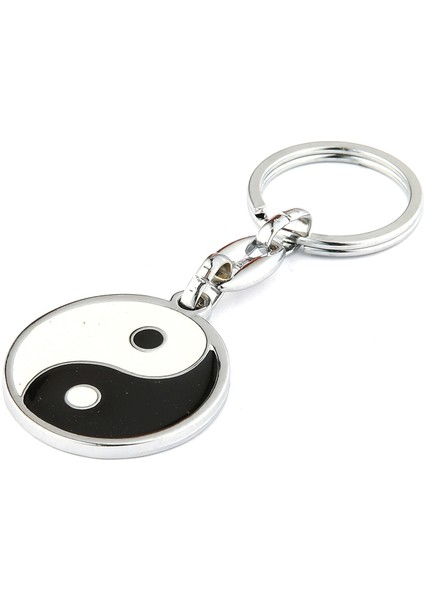 Unisex Ying Yang Siyah Beyaz Tasarımlı Anahtarlık ''newlifepromosyon'' MDL281