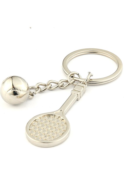 3D Tenis Topu ve Raket Metal Tasarımlı Anahtarlık ''newlifepromosyon'' MDL383