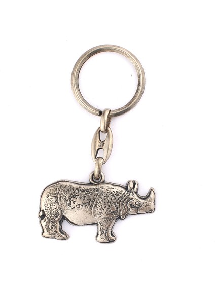 Eskitme Gergedan Tasarımlı Anahtarlık ''newlifepromosyon'' MDL488