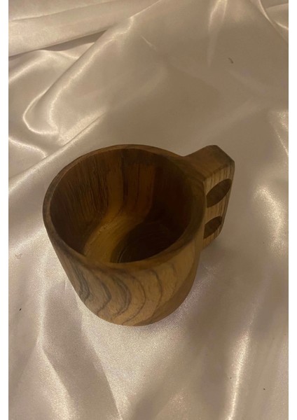 Kuksa Ahşap Rengi Tahta Bardak Kupa Kulplu fırsatları