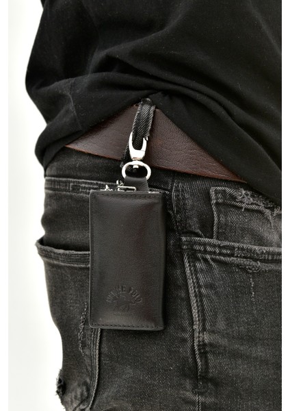Unisex Siyah Hakiki Kuzu Derisi Soft Doku Kancalı Çoklu Anahtarlık tul165 fiyatları