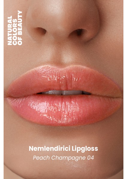 Nemlendirici Lipgloss Peach Champagne 04 Dudak Parlatıcısı %100 Doğal