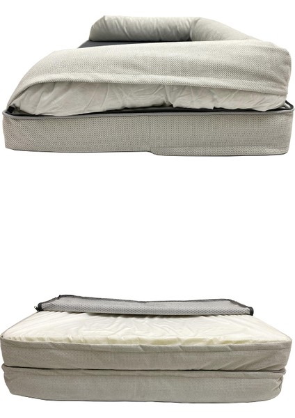 Bolster Üst Kalite Köpek Yatağı 6,5-10CM Süngerli Sıvı Geçirmez Alezli. %100 Elyaflı. 2 Fermuarlı modelleri