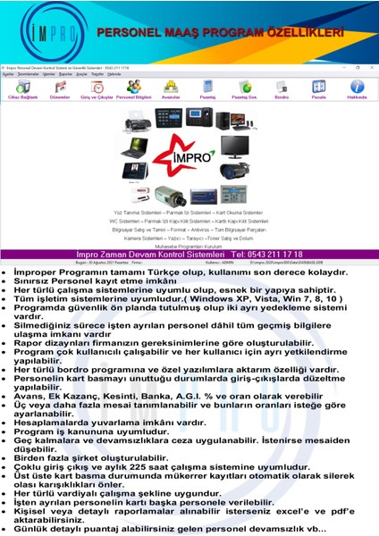 Yüz Tanıma Cihazı ve Parmak Izi Okuyucu Maaş Mesai Yazılımı Kurulumu Dahil Full Sistem Kart Okuma Özellikli