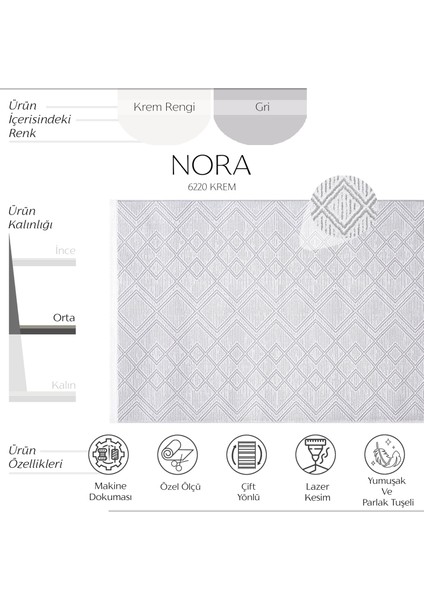 Nora 6220 Gri Salon Halısı Kesme Halı Yolluk Koridor Halısı Makine Dokuma Yatak Odası Halısı