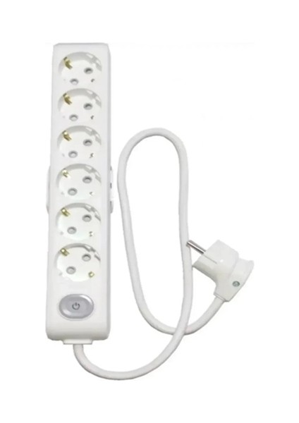 Multi-Let 6'lı 7 Metre Anahtarlı Topraklı Çocuk Korumalı Kablolu Grup Priz (3x2.5 Ttr Tam Bakır Kalın Kablolu)