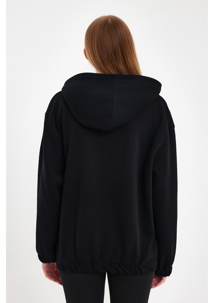 Siyah Hoodie, Oversize Hoodie, Kadın Hoodie, Kanguru Cepli Hoodie, Lastikli Hoodie indirimleri