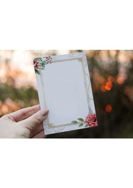 Yazılabilir Büyük Boy Not Kartları -Teşekkür Kartı (6X10 cm 50 Adet)