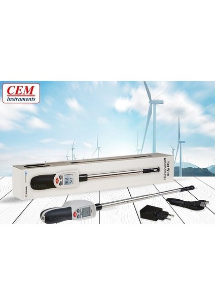 Cem DT1880 Teleskobik Problu Kızgın Tel Hava Hızı ve Sıcaklık Ölçer Anemometre (Kayıt Özellikli)