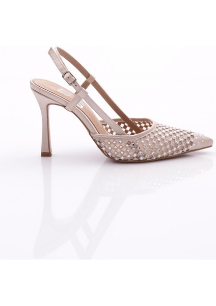 6704 Kadin Arkadan Bağli Topuklu Abiye Ayakkabi