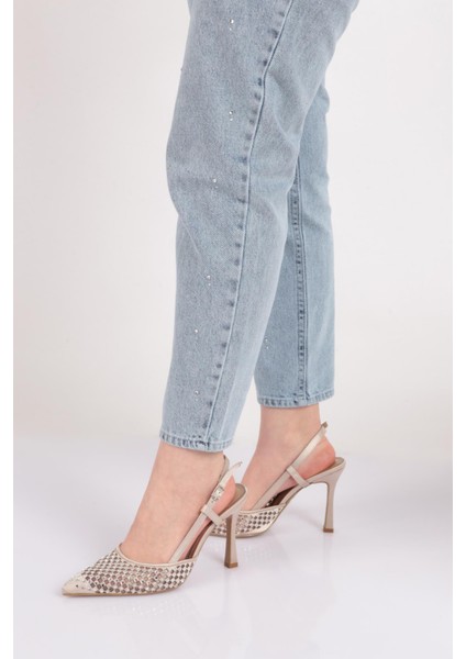 6704 Kadin Arkadan Bağli Topuklu Abiye Ayakkabi indirimleri