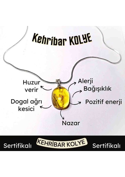 Doğal Taş Bileklik Kolye Kehribar Kolye (2 Cm-2 Gram)